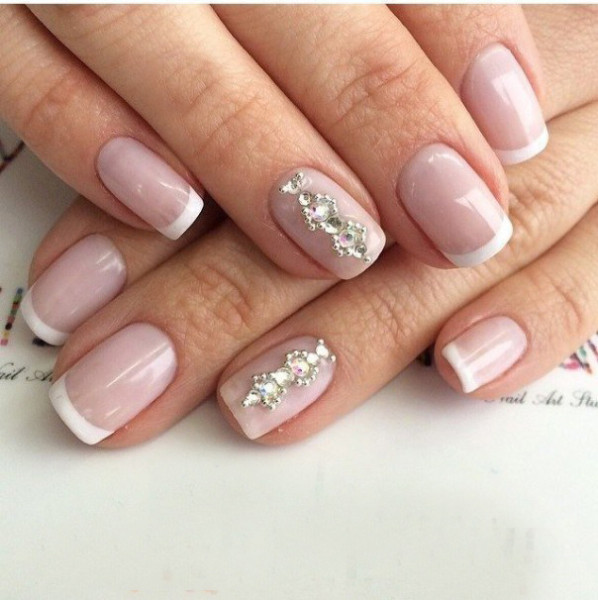 Bella Rosa Francese Latmosfera Romantica Sulle Unghie è